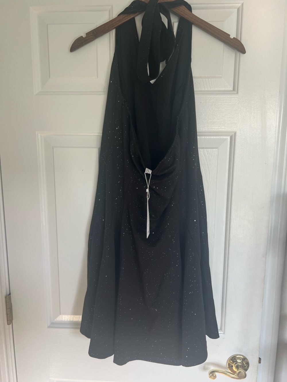 HomRain Halter Black Sparkly Cocktail Party Dress. NWT.  Size large. - Picture 7 of 11